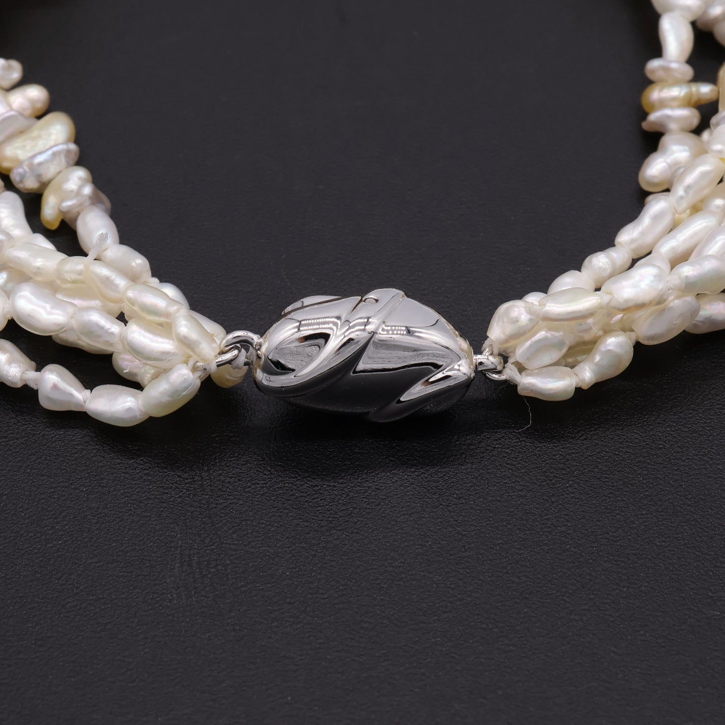 6-Strand Japanese Akoya Saltwater Keshi Pearl Necklace & Bracelet Set – Convertible 3-in-1 Design
