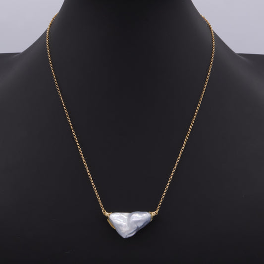 Large South Sea baroque keshi pearl adjustable necklace in 18k gold
