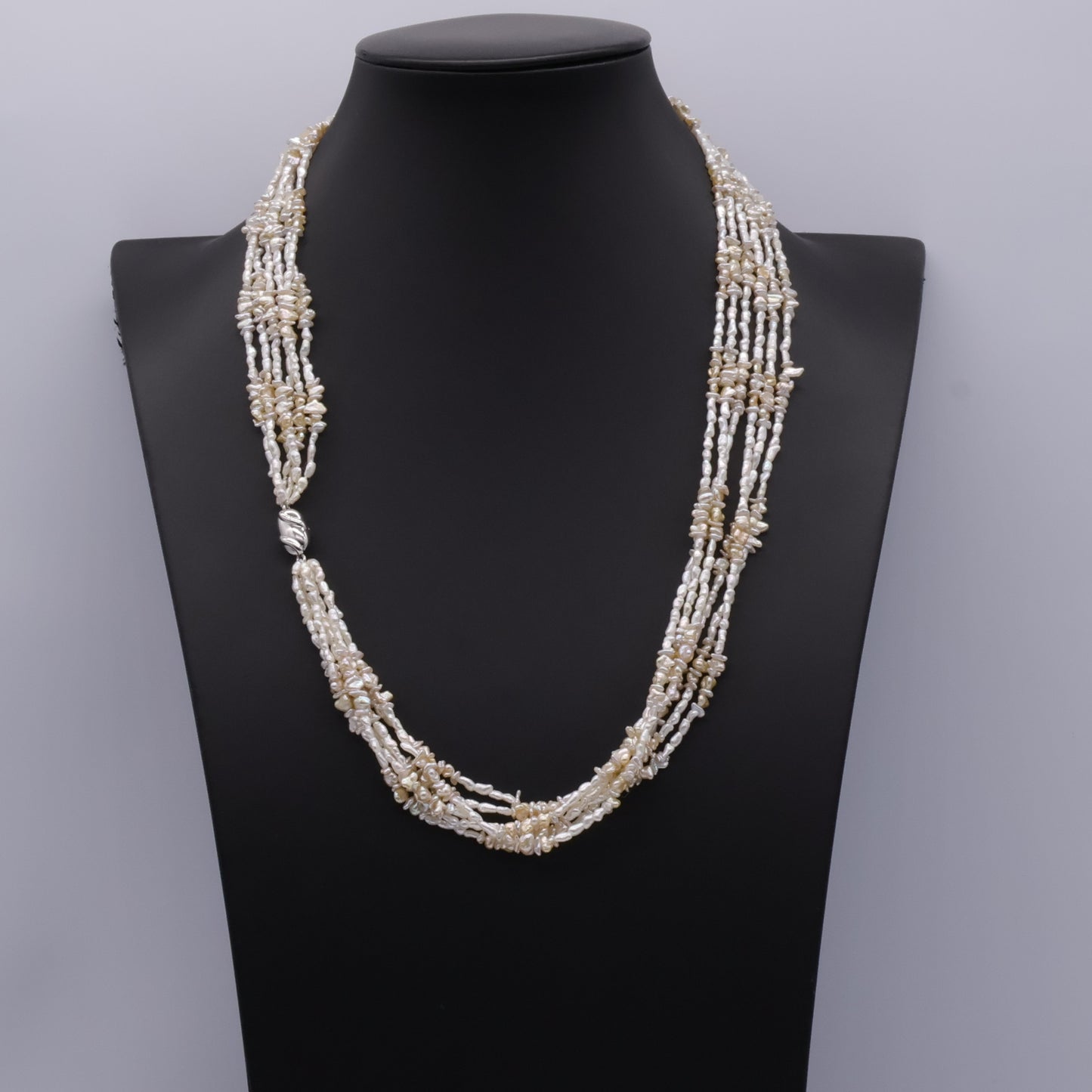 6-Strand Japanese Akoya Saltwater Keshi Pearl Necklace & Bracelet Set – Convertible 3-in-1 Design