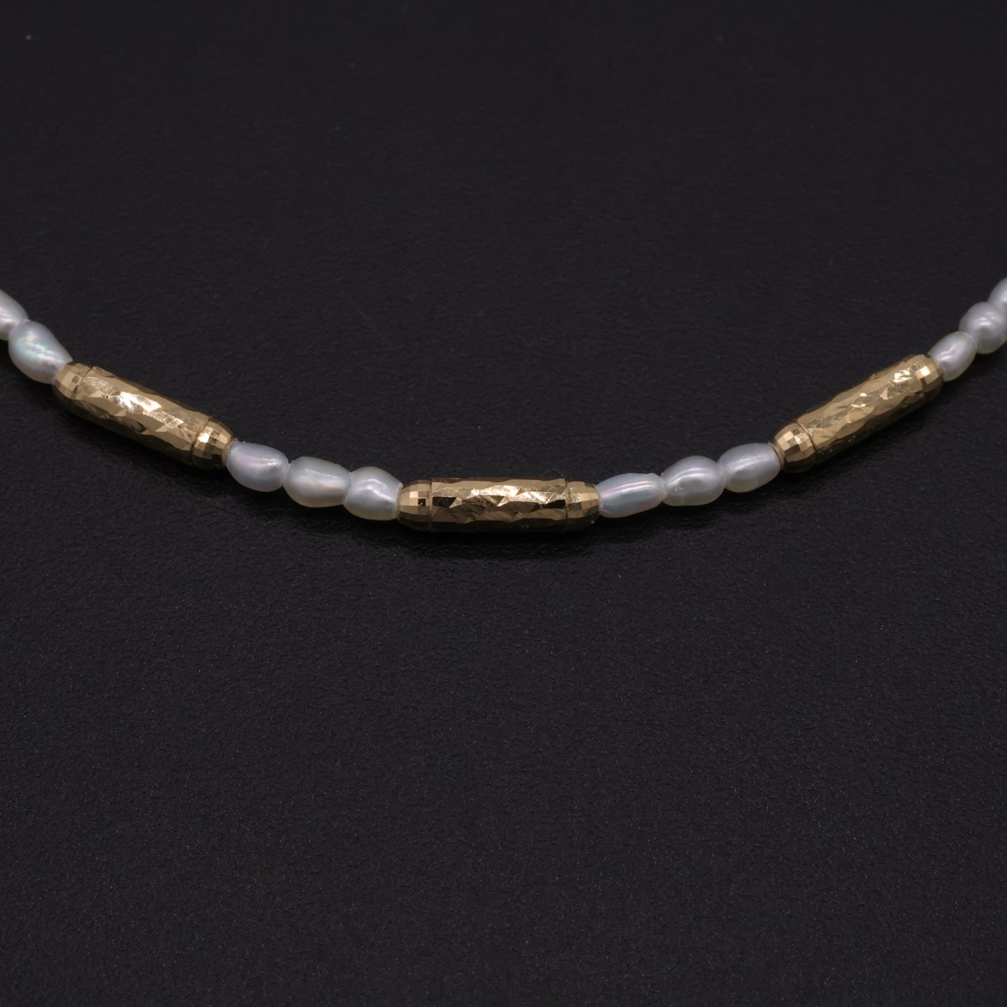 18K Gold Adjustable Memory Wire Bracelet with Japanese Keshi Pearls One Size Fits All