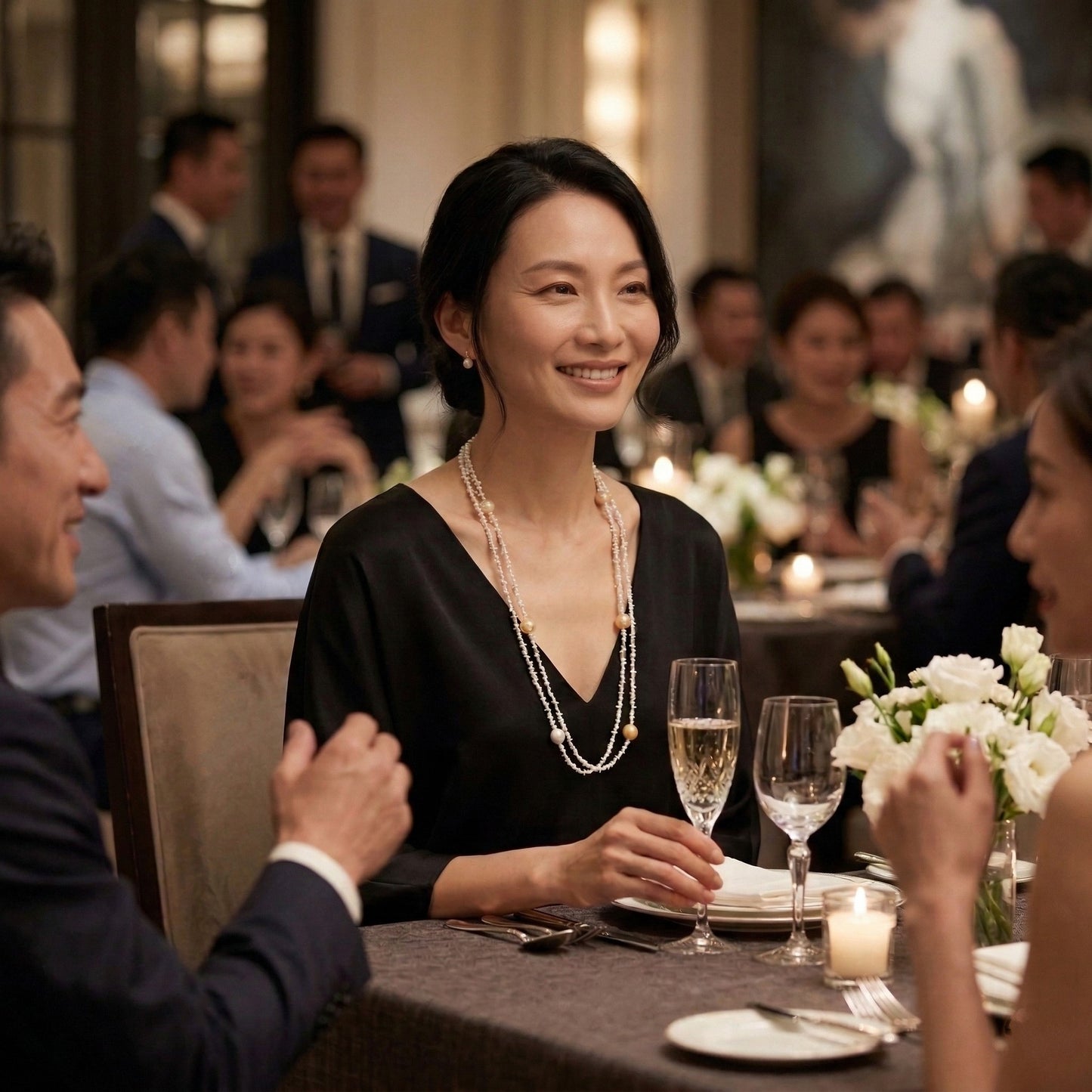 Japanese Akoya Keshi & South Sea Pearl 2-Strand Station Necklace