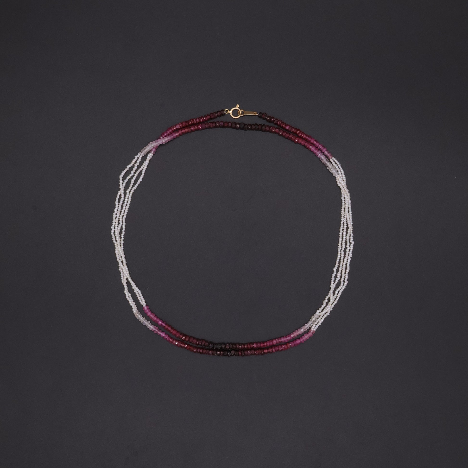 Ruby and Keshi pearl Necklace

