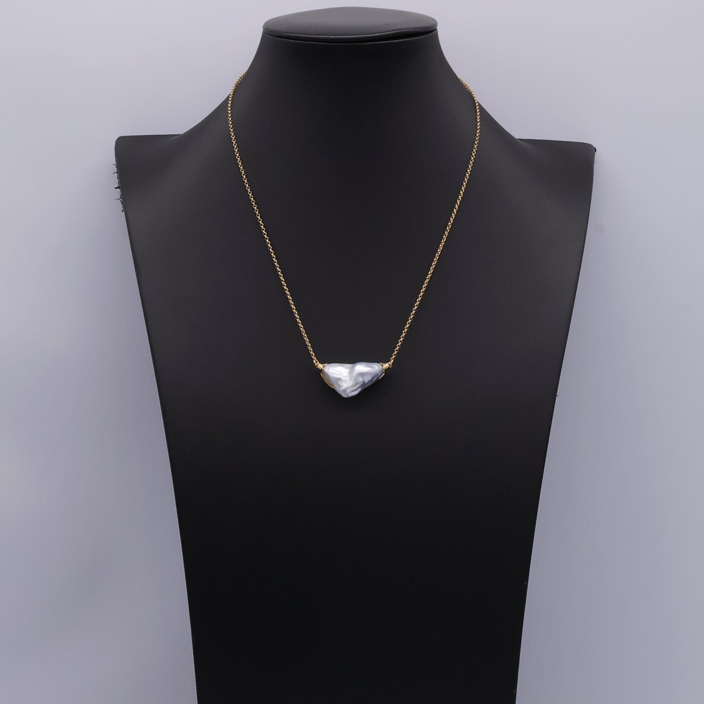 18K Adjustable Necklace with Large South Sea Baroque Keshi Pearl