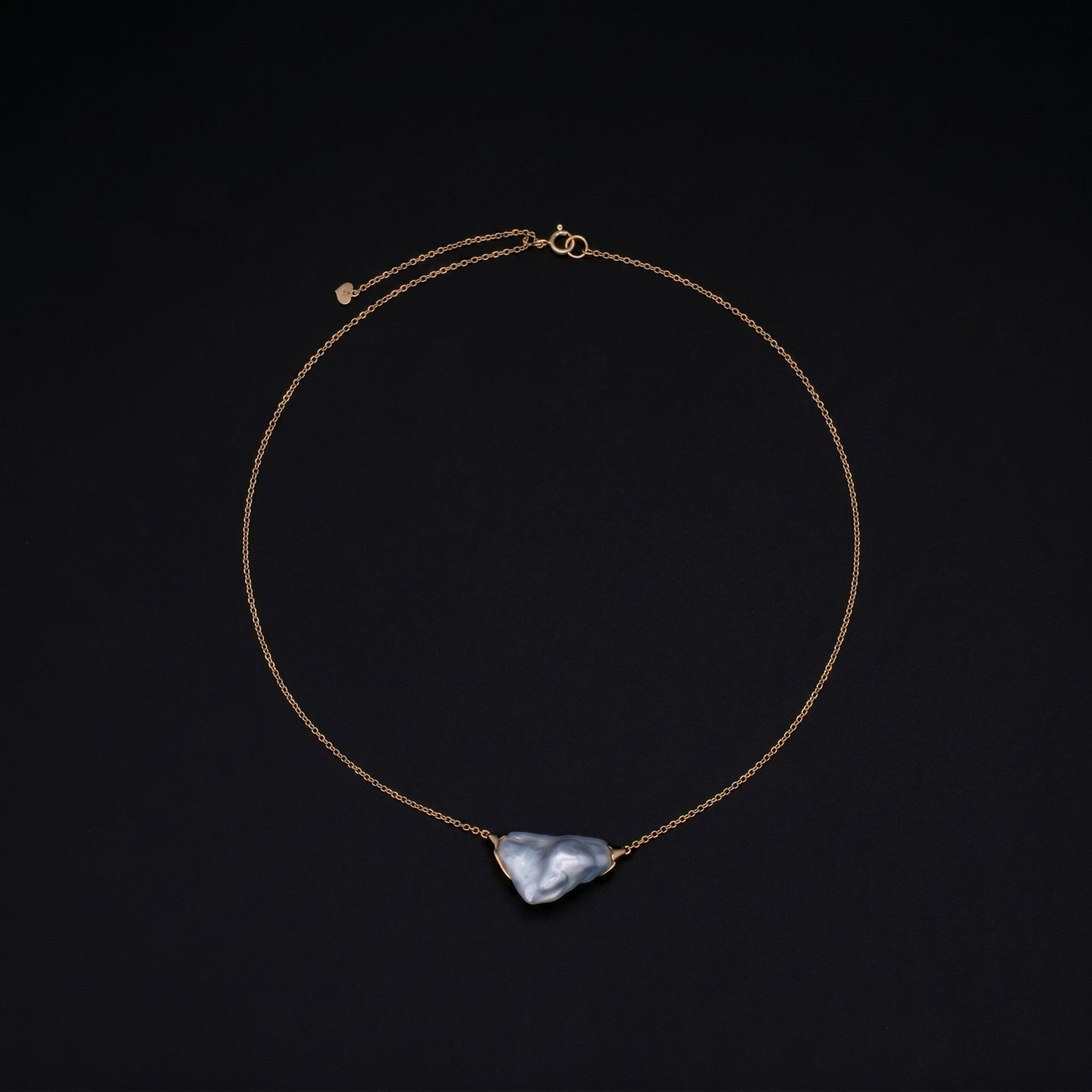 18K Adjustable Necklace with Large South Sea Baroque Keshi Pearl