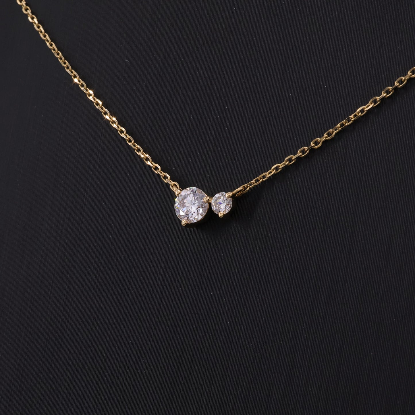 18K Yellow Gold Double-Strand Layered Necklace with Diamonds