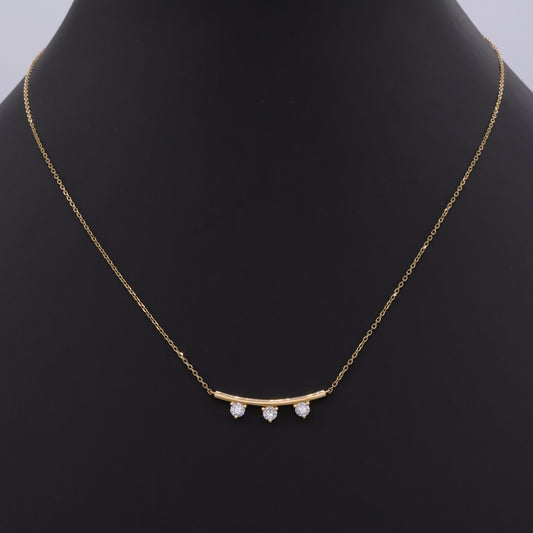 18K Yellow Gold Diamond Arc Necklace