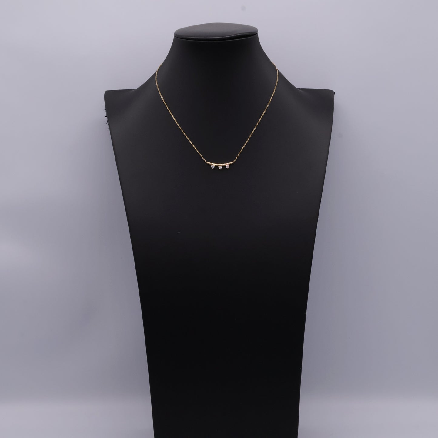 Keshi pearl necklace with diamond-set arc pendant in 18k gold