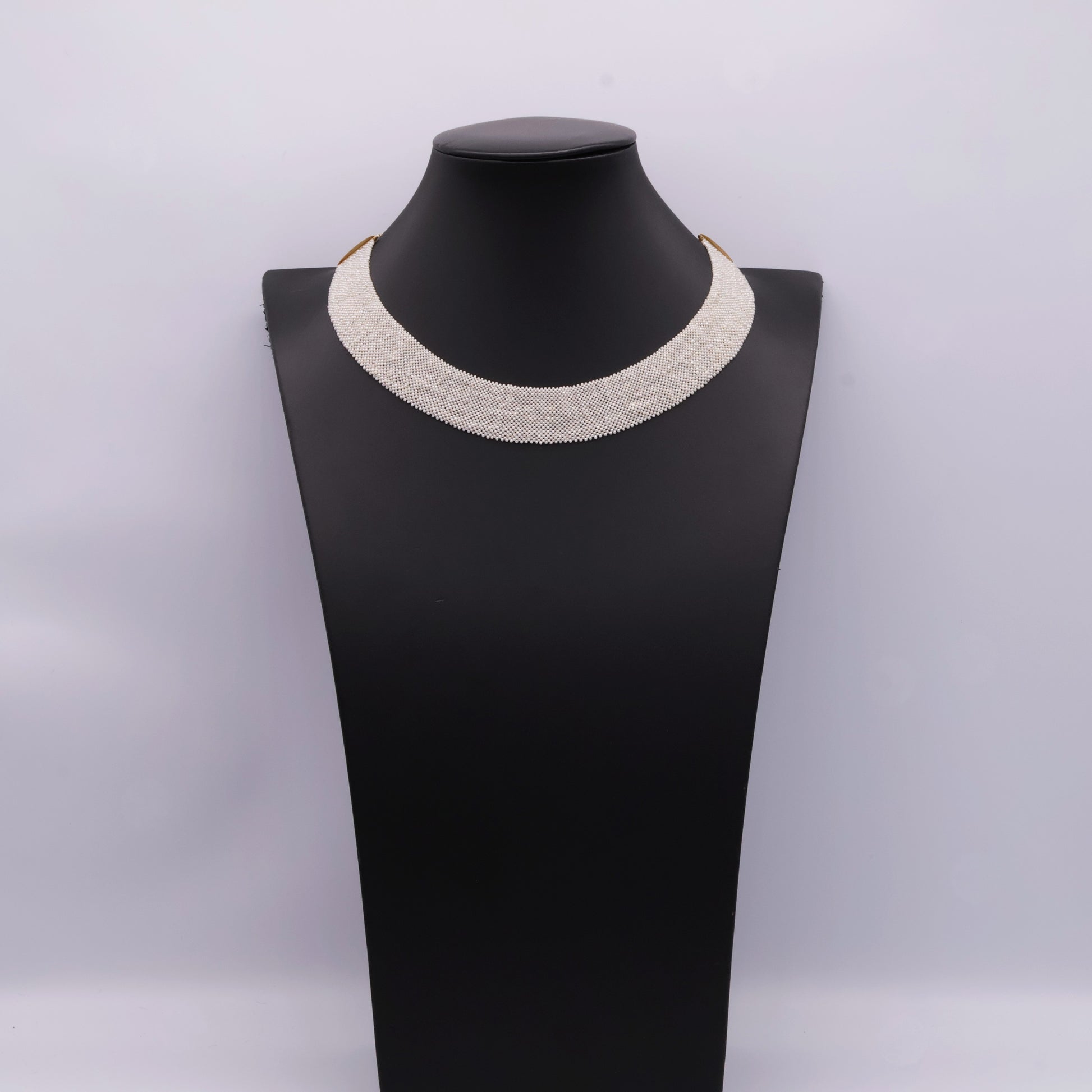 Seed Pearl Necklace on Neck Stand