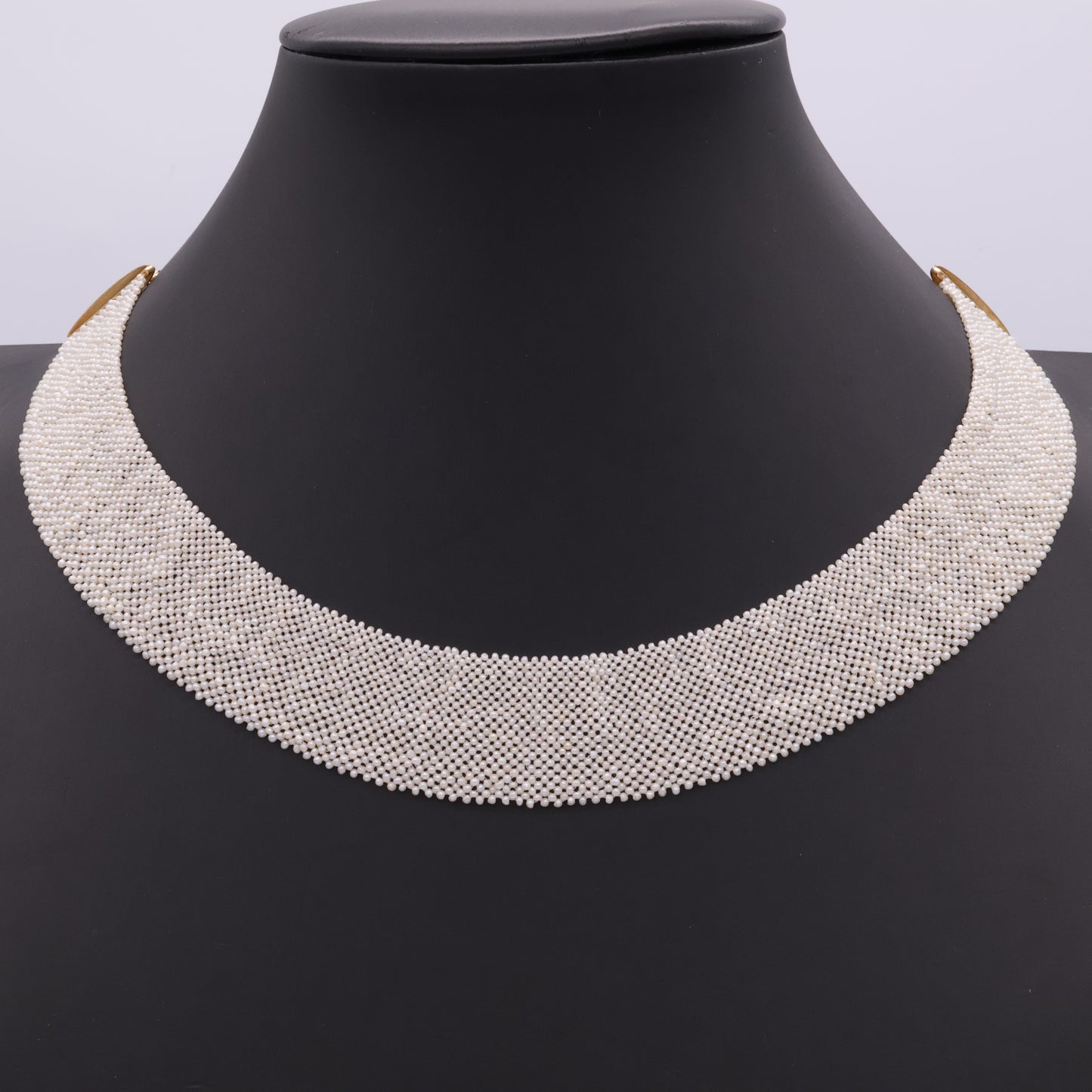 Woven Pearl Necklace Closeup