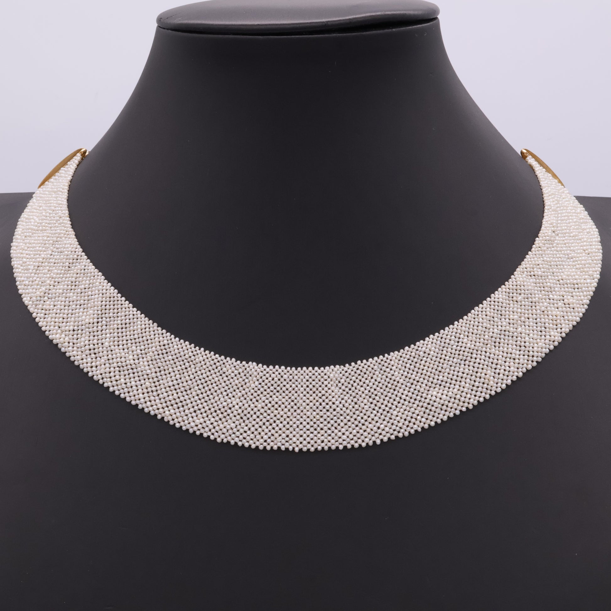 Woven Pearl Necklace Closeup